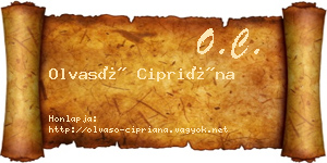 Olvasó Cipriána névjegykártya
